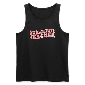 Ersatzlehrer zur�ck zum Schulsublehrer - Männer Premium Bio Tank Top - Schwarz - Vorne - Michal (187cm)