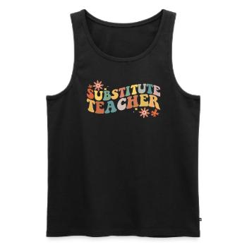 Ersatzlehrer zur�ck zum Schulsublehrer - Männer Premium Bio Tank Top - Schwarz - Vorne - Michal (187cm)