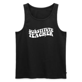 Ersatzlehrer zur�ck zum Schulsublehrer - Männer Premium Bio Tank Top - Schwarz - Vorne - Michal (187cm)