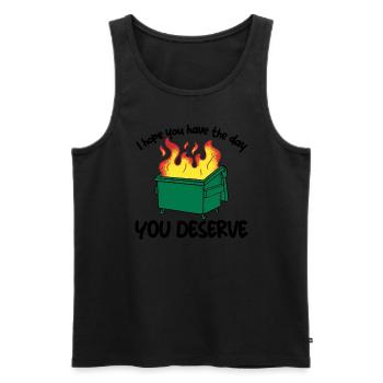 Ich hoffe, Sie haben den Tag, an dem Sie M�llconta - Männer Premium Bio Tank Top - Schwarz - Vorne - Michal (187cm)