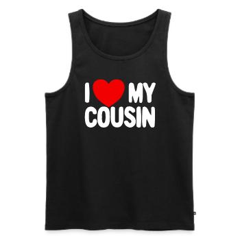 Ich liebe meinen Cousin rotes Herz Redneck liebe m - Männer Premium Bio Tank Top - Schwarz - Vorne - Michal (187cm)