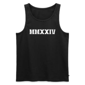 Class of 2024 MMXXIV Senior Graduation Senior 20 - Men's Premium Organic Tank Top - black - Front - AI Model Male 178 light (178cm)