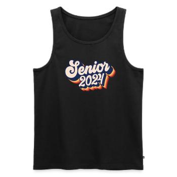 Classe de 2024 Senior 2024 Rétro Graduation 2024 - Débardeur bio Premium Homme - noir - Devant - AI Model Male 178 light (178cm)