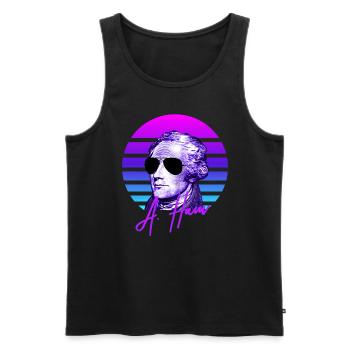 Alexander Hamilton Vaporwave Histoire américaine - Débardeur bio Premium Homme - noir - Devant - Michal (187cm)