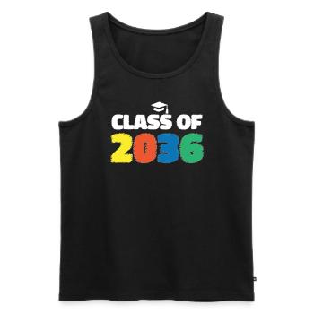 Class of 2036 back to school kindergarten teacher - Men's Premium Organic Tank Top - black - Front - AI Model Male 178 light (178cm)