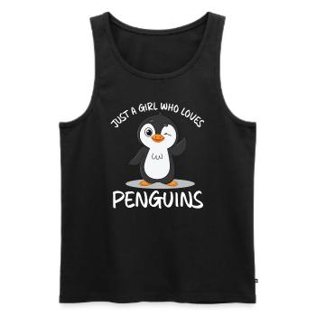 Nur ein Mädchen, das Pinguine liebt, lieben Pingui - Männer Premium Bio Tank Top - Schwarz - Vorne - Michal (187cm)
