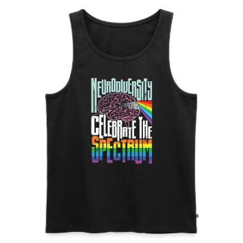 La neurodiversité célèbre le spectre de l’autisme - Débardeur bio Premium Homme - noir - Devant - AI Model Male 178 light (178cm)