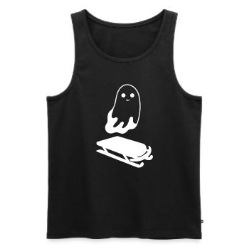 Ghost reitet einen schlitten lustigen Halloween -S - Männer Premium Bio Tank Top - Schwarz - Vorne - Michal (187cm)
