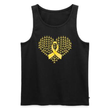 Krebsbewusstseinsbewusstsein Herz Gold RibbonKrebs - Männer Premium Bio Tank Top - Schwarz - Vorne - AI Model Male 178 light (178cm)