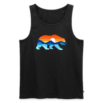 Camping -Wandern Retro Mountains Outdoor Camp Bear - Männer Premium Bio Tank Top - Schwarz - Vorne - Michal (187cm)