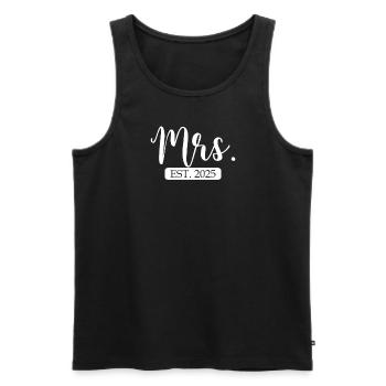 Frau Est. 2025 passendes Paar frisch verheiratet v - Männer Premium Bio Tank Top - Schwarz - Vorne - Michal (187cm)