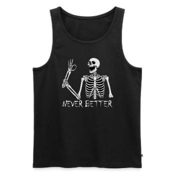 Nie besseres Skelett lustiges Skelett Halloween - Männer Premium Bio Tank Top - Schwarz - Vorne - Michal (187cm)
