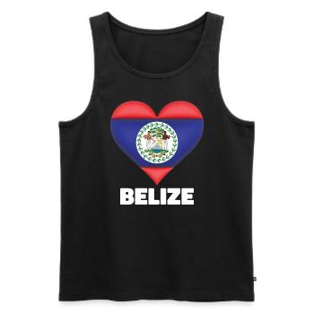 Belize Flagge Herz Belizean Flagge Belize Urlaub - Männer Premium Bio Tank Top - Schwarz - Vorne - Michal (187cm)
