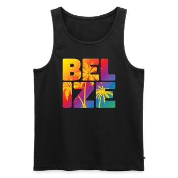 Belize Belizean Life Belize Roots Belize Urlaub - Männer Premium Bio Tank Top - Schwarz - Vorne - Michal (187cm)