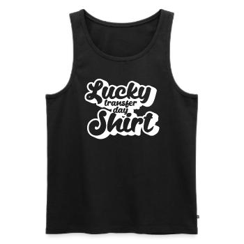 Lucky Transfer Day Shirt Frauen IVF Transfer Tag - Männer Premium Bio Tank Top - Schwarz - Vorne - Michal (187cm)