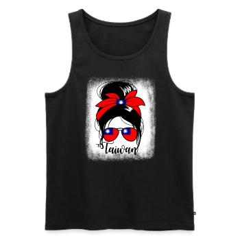 Taiwan Messy Bun Taiwanense Free Taiwan Frauen - Männer Premium Bio Tank Top - Schwarz - Vorne - Michal (187cm)