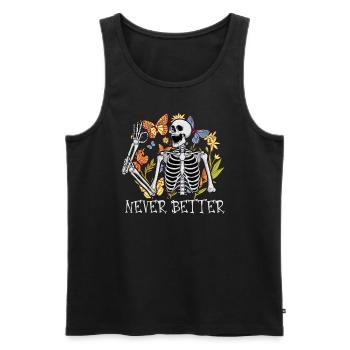 Nie besseres Skelett lustiges Skelett Halloween - Männer Premium Bio Tank Top - Schwarz - Vorne - Michal (187cm)