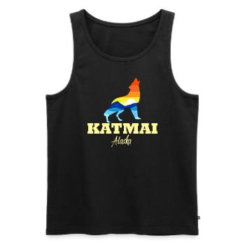 Katmai Nationalpark Wolf Katmai Alaska KatmaiCampi - Männer Premium Bio Tank Top - Schwarz - Vorne - Michal (187cm)