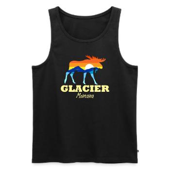 Gletscher Nationalpark Moose Glacier Montana - Männer Premium Bio Tank Top - Schwarz - Vorne - Michal (187cm)
