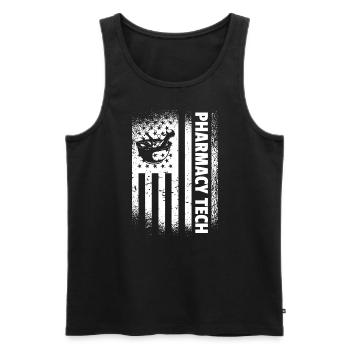 Apothekentechniker American Flag Pharmacy TechPhar - Männer Premium Bio Tank Top - Schwarz - Vorne - AI Model Male 178 light (178cm)