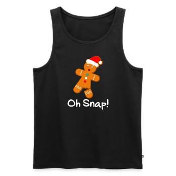 Oh verdammt! Lebkuchenmann Keks lustiges Weihnacht - Männer Premium Bio Tank Top - Schwarz - Vorne - Michal (187cm)