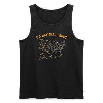 US National Parks USA MAP Wandercamp Kinder Campin - Männer Premium Bio Tank Top - Schwarz - Vorne - Michal (187cm)