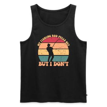 Meine Angelrute zieht sich heraus, aber ich fische - Männer Premium Bio Tank Top - Schwarz - Vorne - AI Model Male 178 light (178cm)