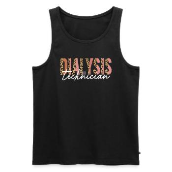 Dialyse -Techniker Cheetah Print Hämodialyse - Männer Premium Bio Tank Top - Schwarz - Vorne - Michal (187cm)