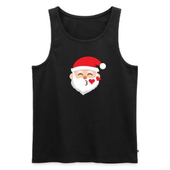 Santa Emoticons blasen Küsse Weihnachten Emoticong - Männer Premium Bio Tank Top - Schwarz - Vorne - Michal (187cm)