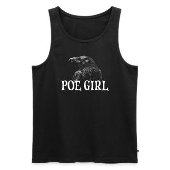 Poe Girl Raven Edgar Allan Poe Edgar Alan Poe Girl - Männer Premium Bio Tank Top - Schwarz - Vorne - Michal (187cm)