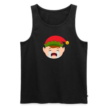 Elf Emoticons weinen Elf Funny Christmas ElfWeihna - Männer Premium Bio Tank Top - Schwarz - Vorne - Michal (187cm)
