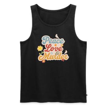 Friedensliebe und Mord an Krähen Edgar Allan PoeEd - Männer Premium Bio Tank Top - Schwarz - Vorne - Michal (187cm)