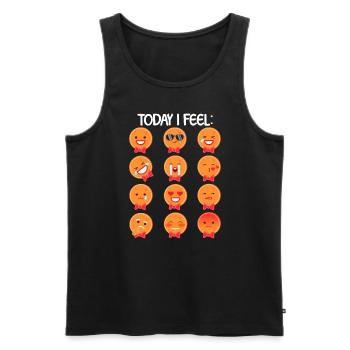 Lebkuchen Mann Emoticons heute Ich fühle mich Weih - Männer Premium Bio Tank Top - Schwarz - Vorne - Michal (187cm)