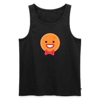 Lebkuchen Mann Emoticons glücklich LebkuchenHappy - Männer Premium Bio Tank Top - Schwarz - Vorne - Michal (187cm)
