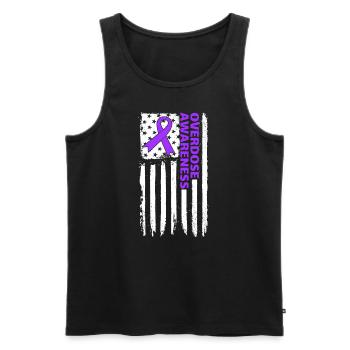 Sensibilisation aux surdoses American Flag Overdose - Débardeur bio Premium Homme - noir - Devant - Michal (187cm)