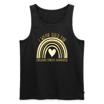 Ich trage Gold für das Bewusstsein von Krebs bei K - Männer Premium Bio Tank Top - Schwarz - Vorne - AI Model Male 178 light (178cm)