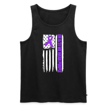 Sur 8.031, nous transportons une overdose de US violet - Débardeur bio Premium Homme - noir - Devant - Michal (187cm)