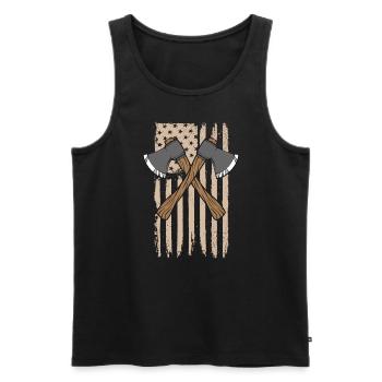 Axe wirft die amerikanische Flagge Männer Axt werf - Männer Premium Bio Tank Top - Schwarz - Vorne - Michal (187cm)
