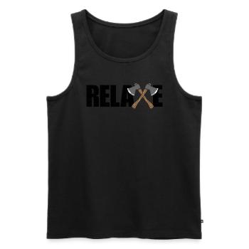 Entspannungskreuzachsen entspannen Axtgeschuster A - Männer Premium Bio Tank Top - Schwarz - Vorne - Michal (187cm)