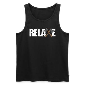 Entspannungskreuzachsen entspannen Axtgeschuster A - Männer Premium Bio Tank Top - Schwarz - Vorne - Michal (187cm)