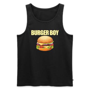 Burger Boy Cheeseburger Lover Burger Foodie - Débardeur bio Premium Homme - noir - Devant - Michal (187cm)