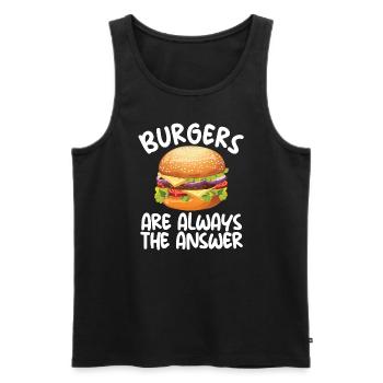 Les hamburgers sont toujours la réponse au cheeseburger Liebhab - Débardeur bio Premium Homme - noir - Devant - Michal (187cm)