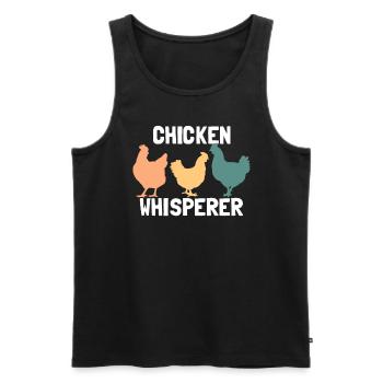 Hühnchen Whisperer Chicken Retro Chicken Whisperer - Men's Premium Organic Tank Top - black - Front - AI Model Male 178 light (178cm)