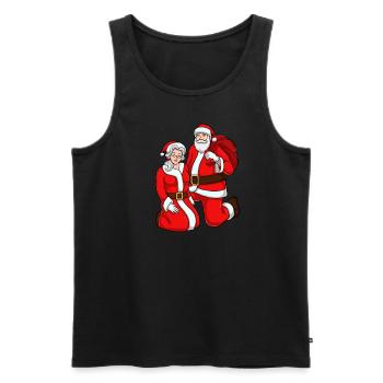 Weihnachten Weihnachtsmann und Frau Claus Kinder W - Männer Premium Bio Tank Top - Schwarz - Vorne - AI Model Male 178 light (178cm)