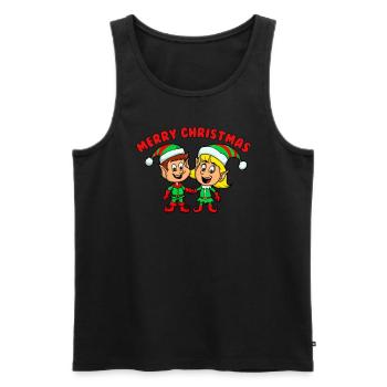 Frohe Weihnachten Elfen Jungen Mädchen Kinder Weih - Männer Premium Bio Tank Top - Schwarz - Vorne - AI Model Male 178 light (178cm)