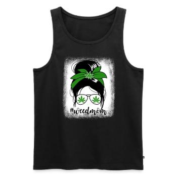 Weed Mama Messy Bun Marihuana Raucher Mutter #weed - Männer Premium Bio Tank Top - Schwarz - Vorne - Michal (187cm)