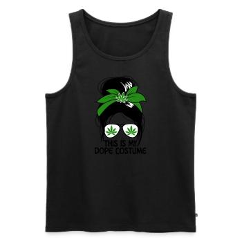 C’est mon costume Dop chignon désordonné dames marihua - Débardeur bio Premium Homme - noir - Devant - Michal (187cm)