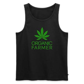 Bio -Bauer Marihuana Grower Unkraut rauchenPotblat - Männer Premium Bio Tank Top - Schwarz - Vorne - AI Model Male 178 light (178cm)