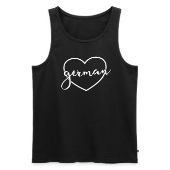 Deutsche Sprache Deutscher Herz der Deutschen Lehr - Männer Premium Bio Tank Top - Schwarz - Vorne - AI Model Male 178 light (178cm)