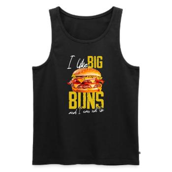 Ich mag große Brötchen und ich kann Burger FoodieB - Männer Premium Bio Tank Top - Schwarz - Vorne - Michal (187cm)